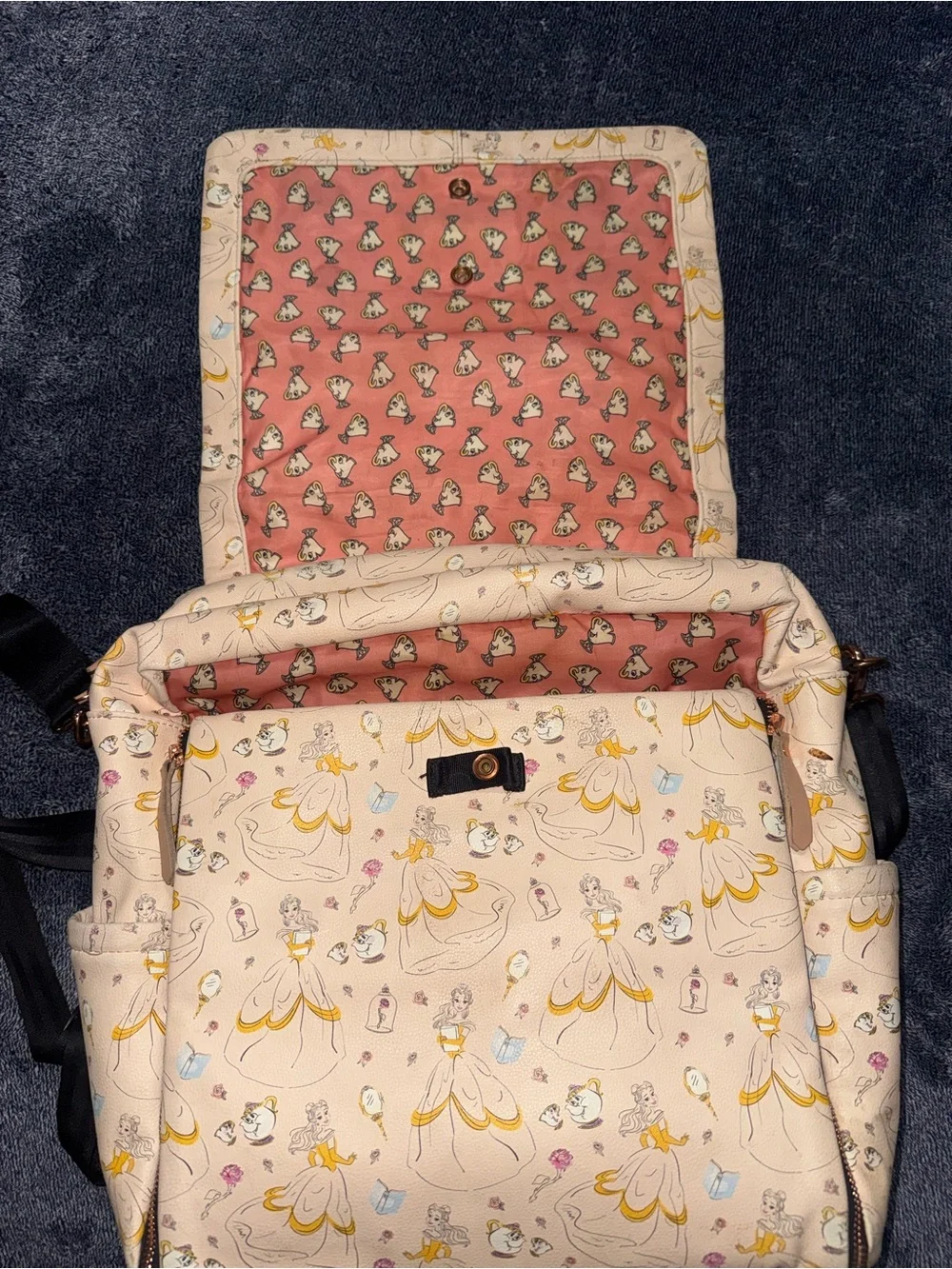 Petunia Pickle Bottom Beige Disney Princess Print Baby Bag
